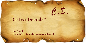 Czira Dezső névjegykártya